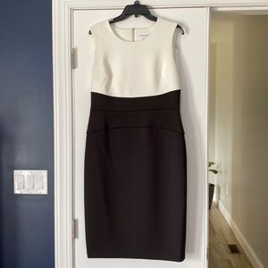 Calvin Klein black and white work dress